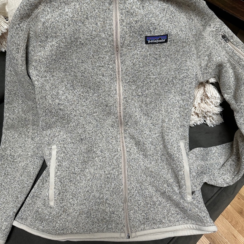 COPY - Patagonia size M warm zip up mottled Grey/black brown flecks